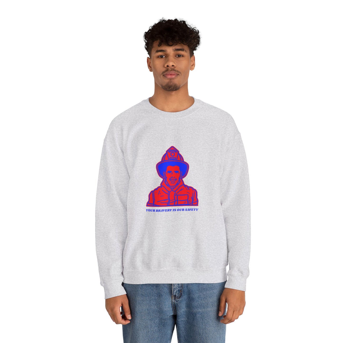 Firefighter Unisex Heavy Blend Crewneck Sweatshirt – Your bravery is our safety