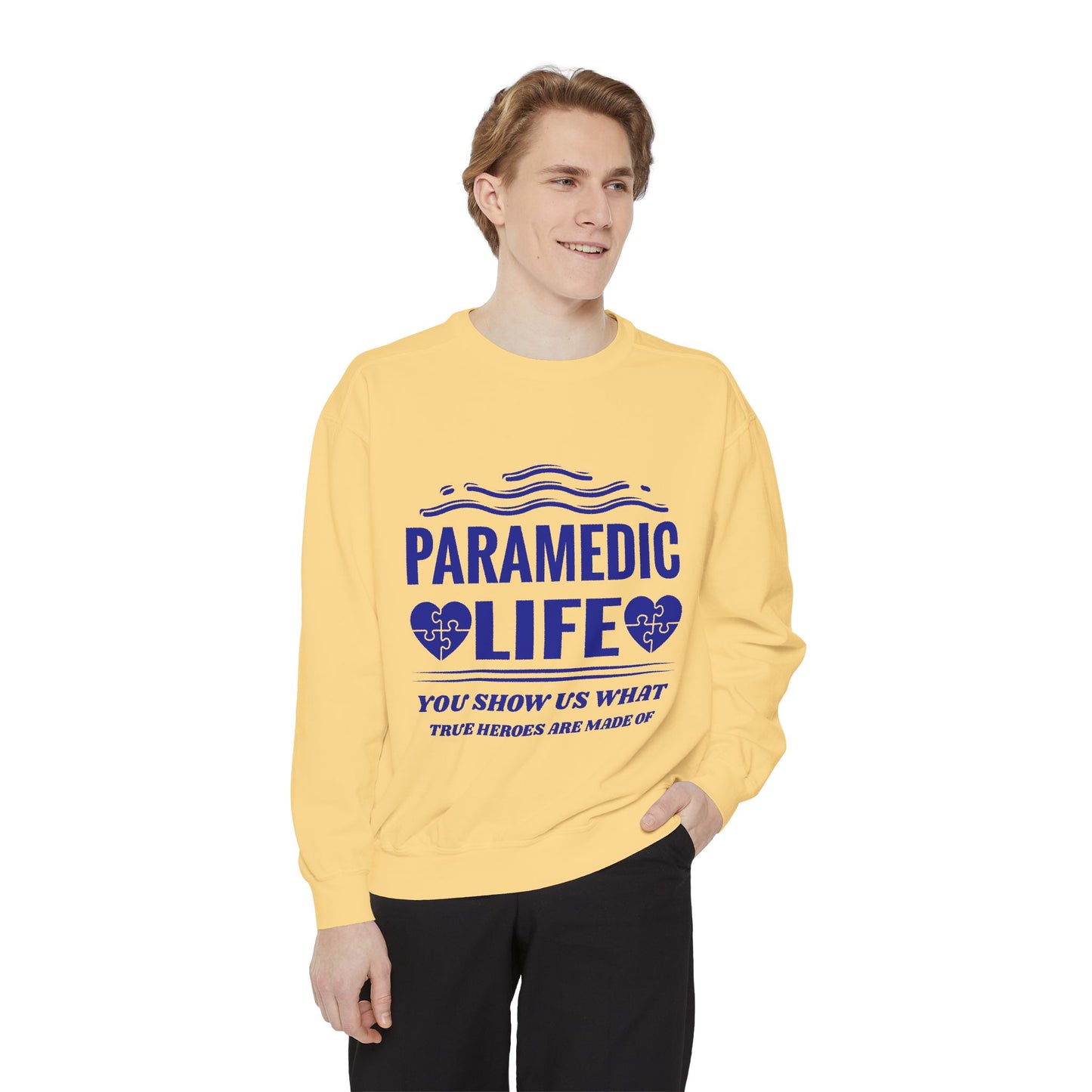 EMS Unisex Garment-Dyed Sweatshirt –You show us what true heroes are made of