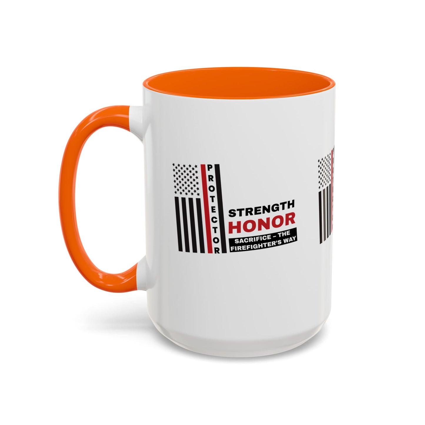 Firefighter Accent Coffee Mug – Strength, honor, sacrifice – the firefighter’s way