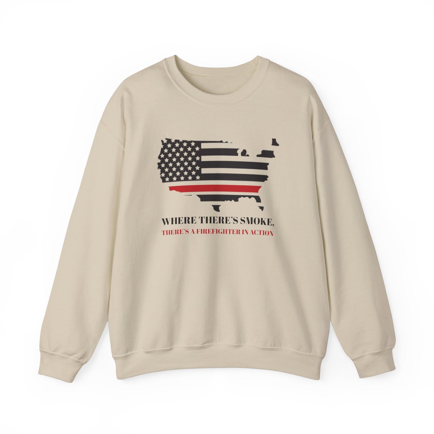 Firefighter Unisex Heavy Blend Crewneck Sweatshirt – Where there’s smoke, there’s a firefighter in action