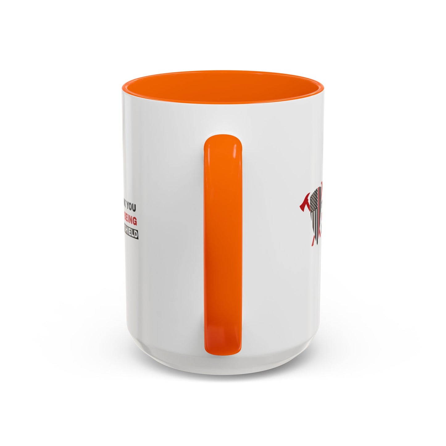 Firefighter Accent Coffee Mug – Thank you for being our shield
