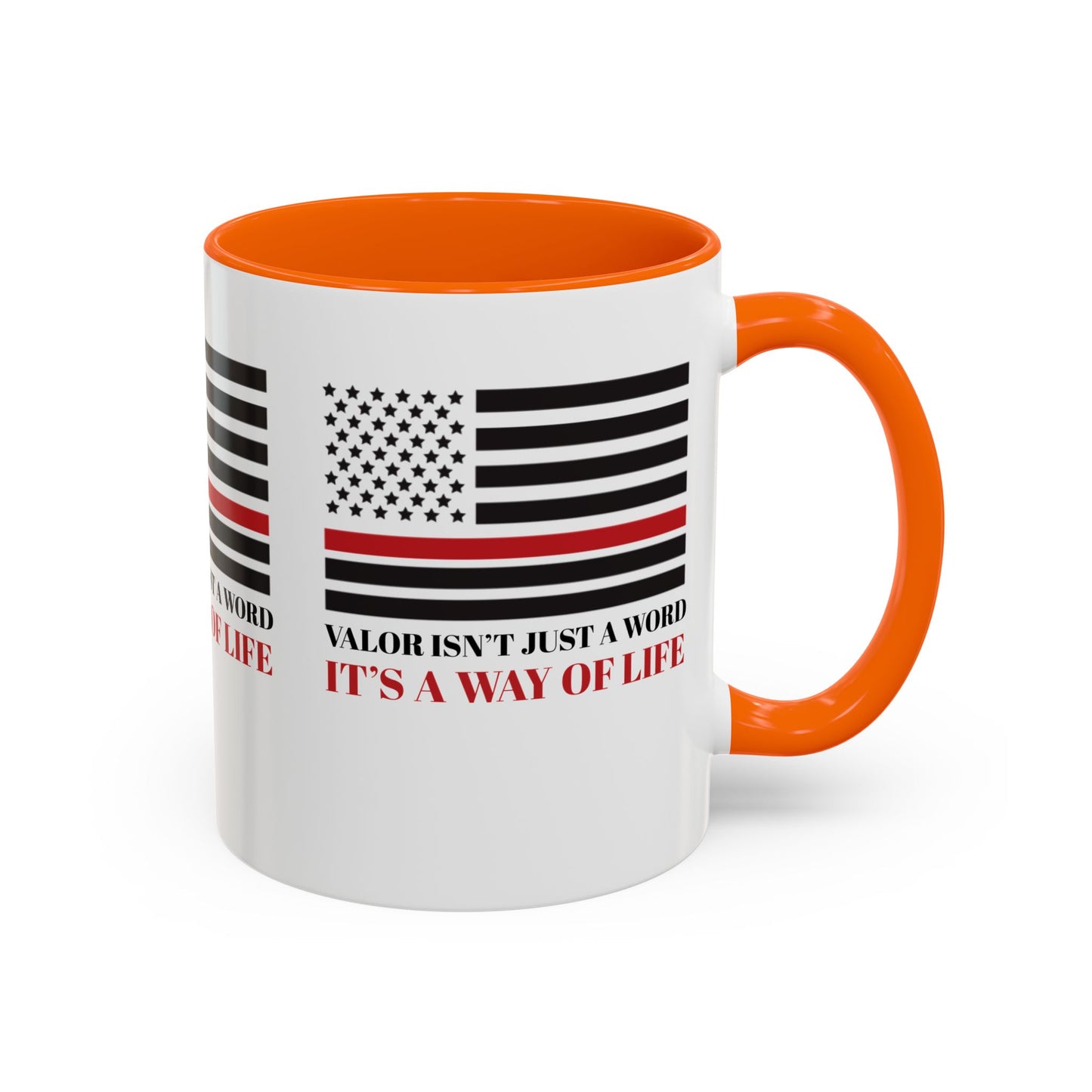 Firefighter Accent Coffee Mug – Valor isn’t just a word—it’s a way of life