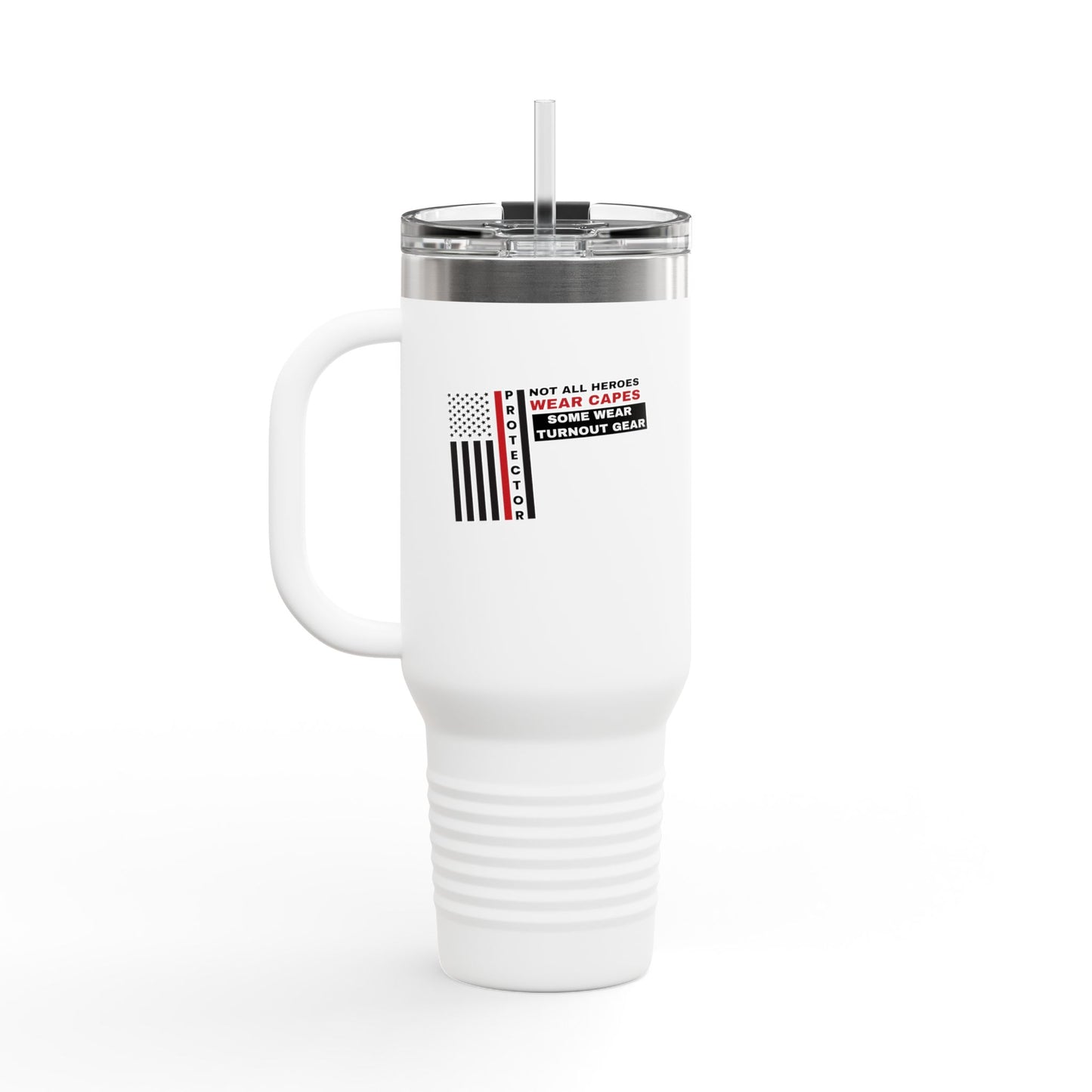 Firefighter Insulated Travel Mug, 40oz – Not all heroes wear capes—some wear turnout gear