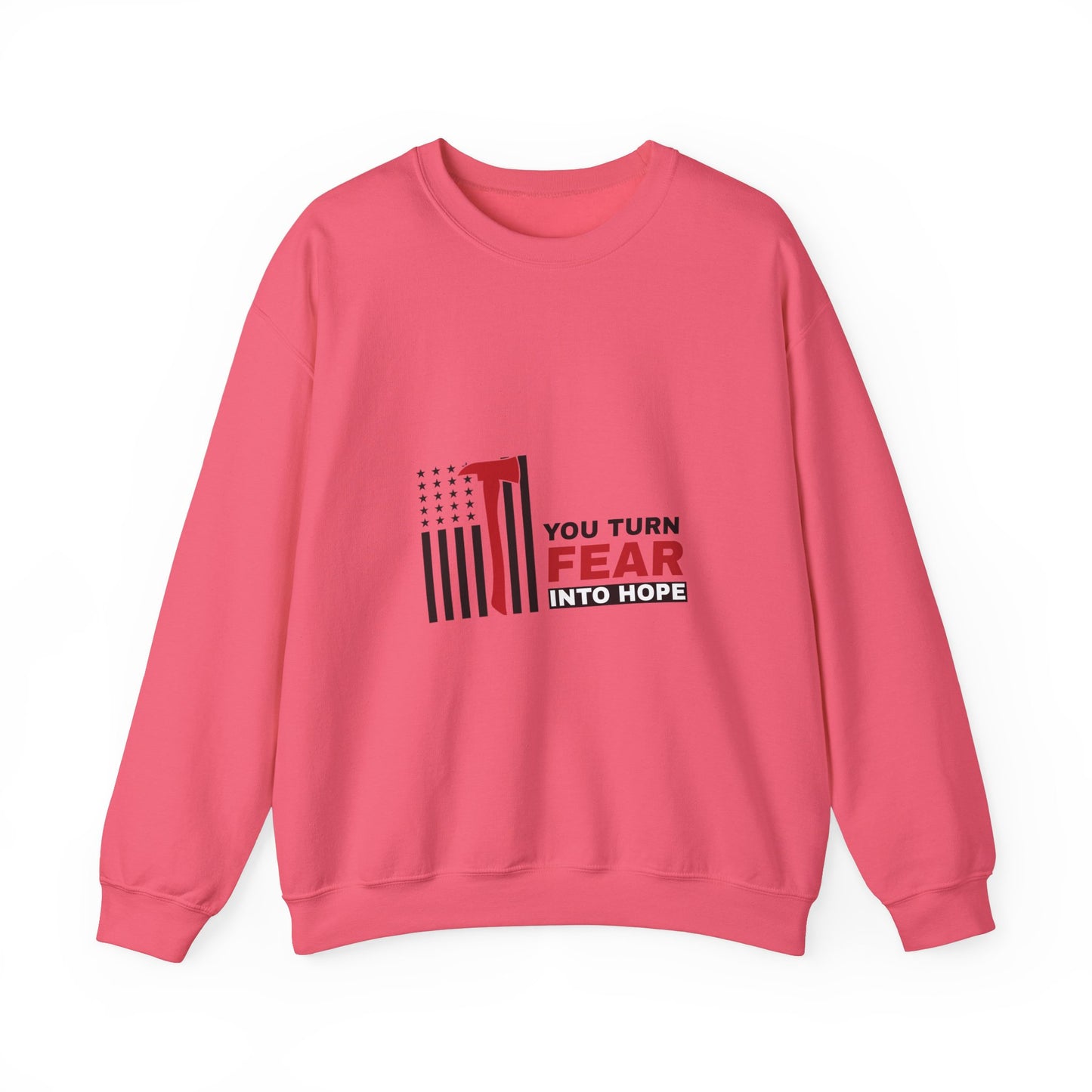 Firefighter Unisex Heavy Blend Crewneck Sweatshirt – You turn fear into hope