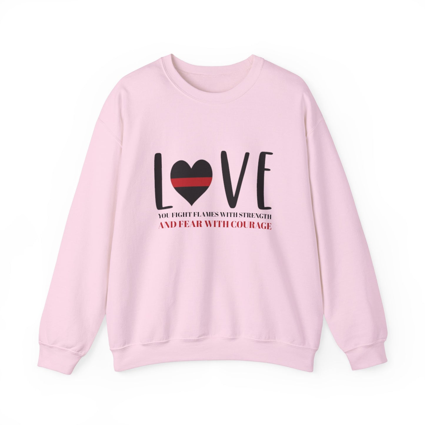 Firefighter Unisex Heavy Blend Crewneck Sweatshirt – You fight flames with strength and fear with courage