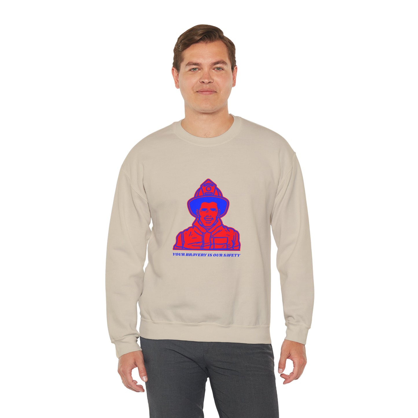 Firefighter Unisex Heavy Blend Crewneck Sweatshirt – Your bravery is our safety
