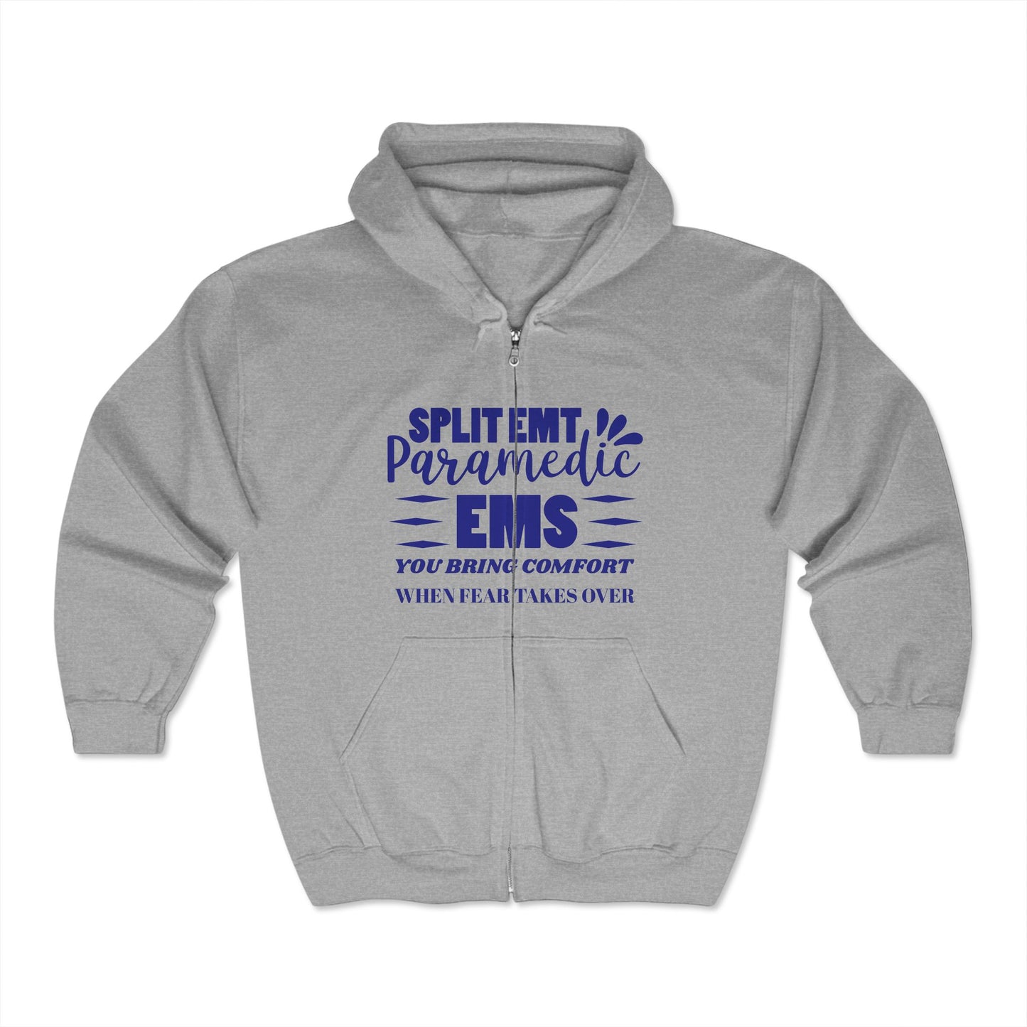 EMS Unisex Full Zip Hooded Sweatshirt – You bring comfort when fear takes over