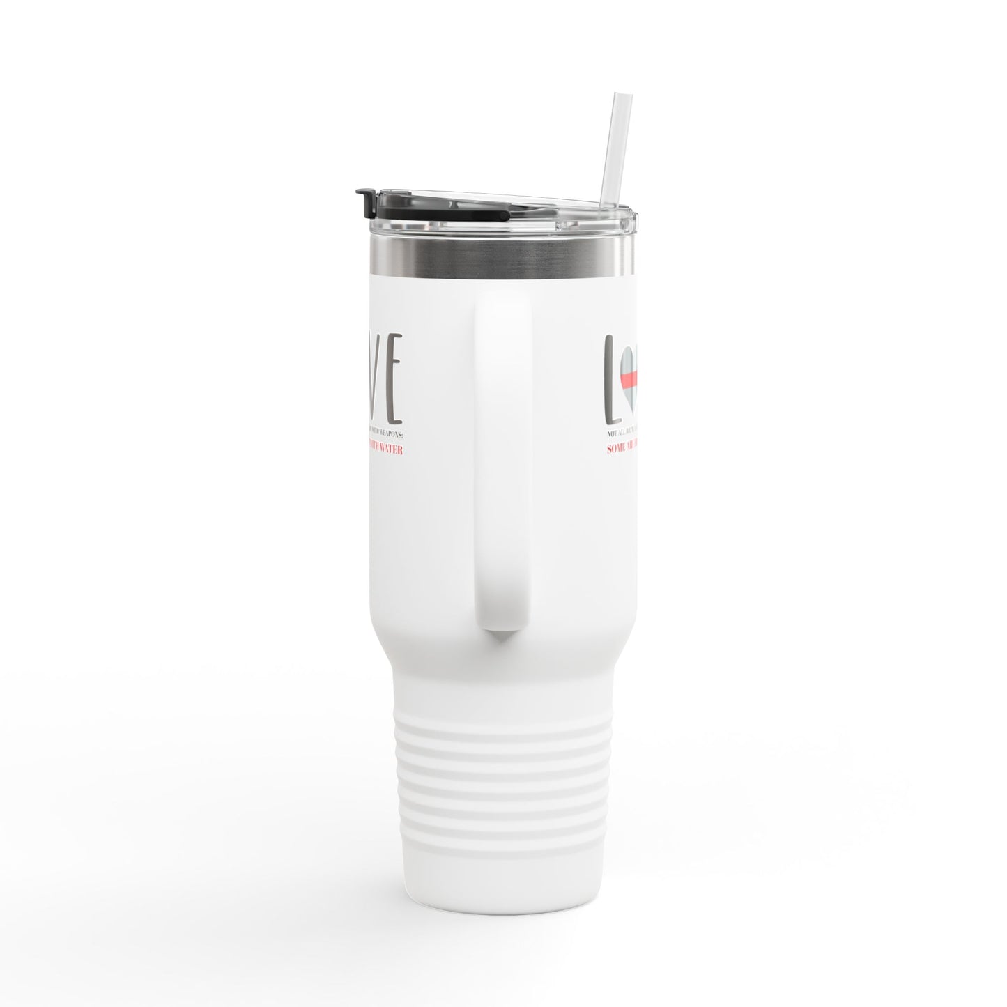 Firefighter Insulated Travel Mug, 40oz – Not all battles are fought with weapons; some are fought with water