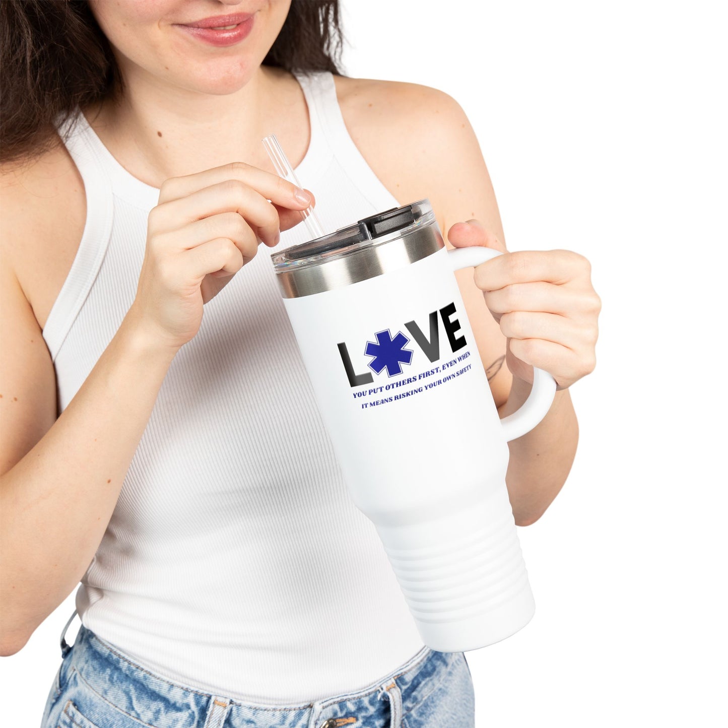 EMS Insulated Travel Mug, 40oz - You put others first, even when it means risking your own safety