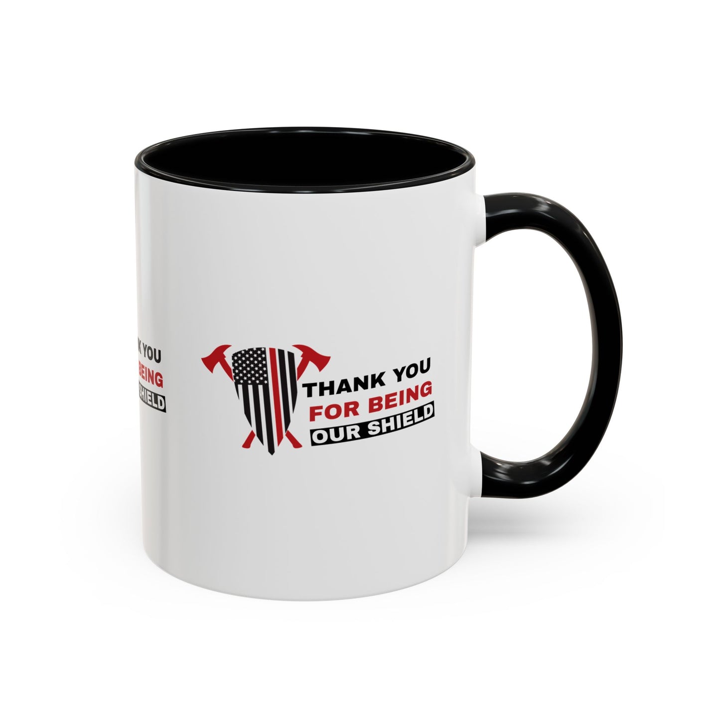Firefighter Accent Coffee Mug – Thank you for being our shield