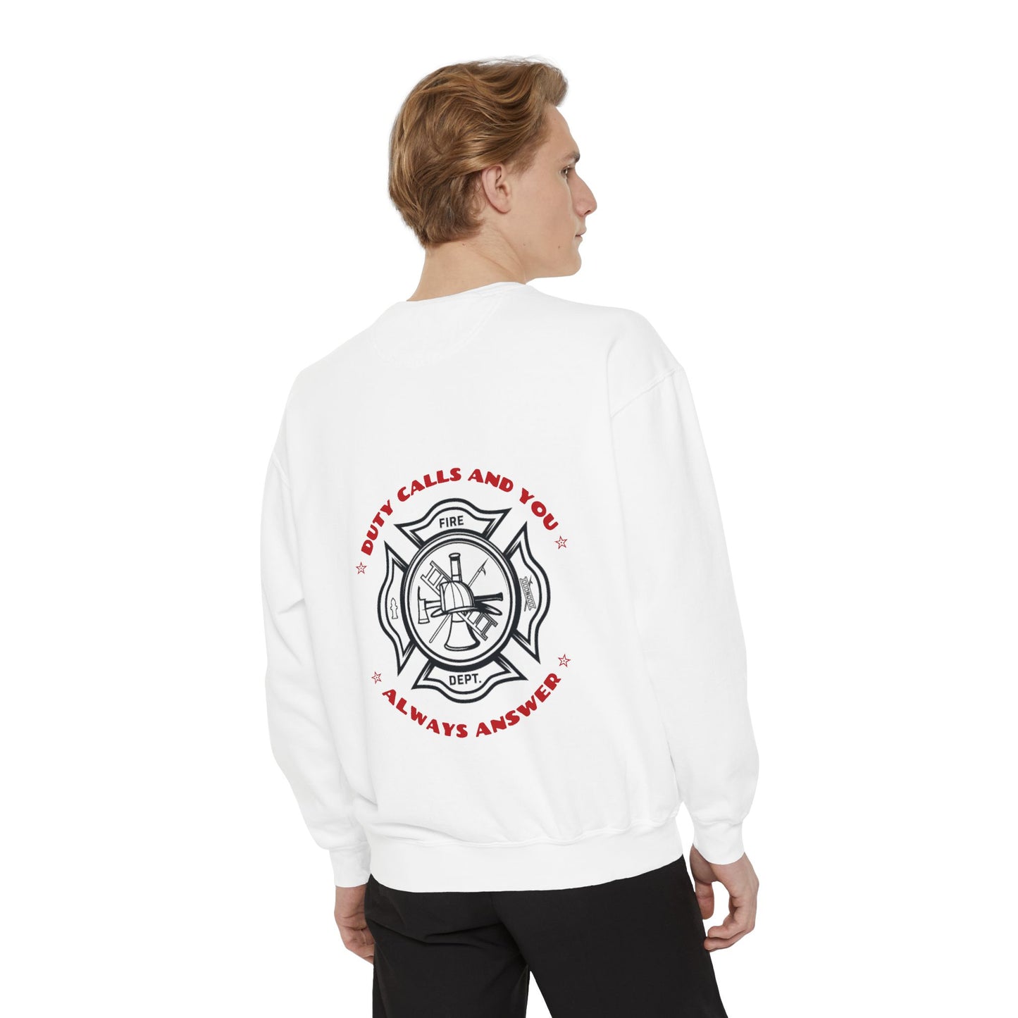 Firefighter Unisex Garment-Dyed Sweatshirt – Duty calls, and you always answer