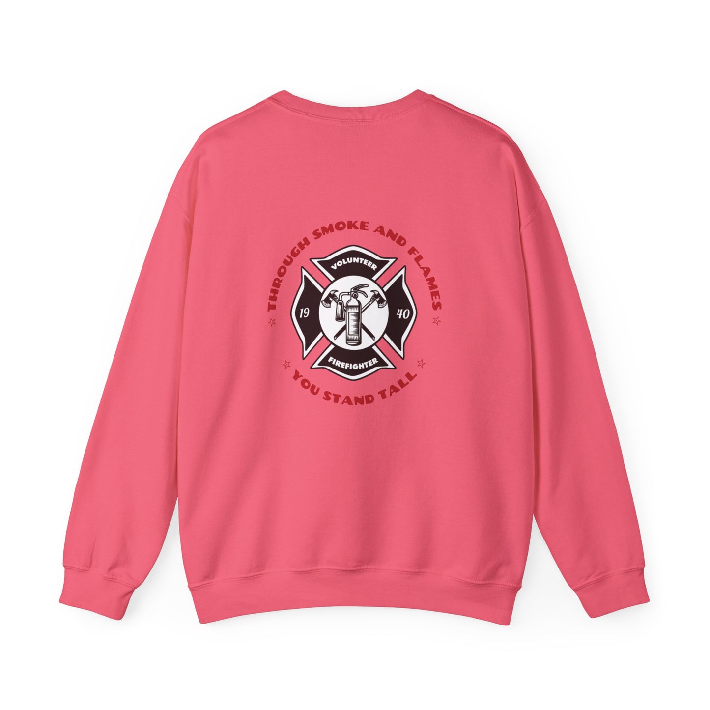 Firefighter Unisex Heavy Blend Crewneck Sweatshirt – Through smoke and flames, you stand tall