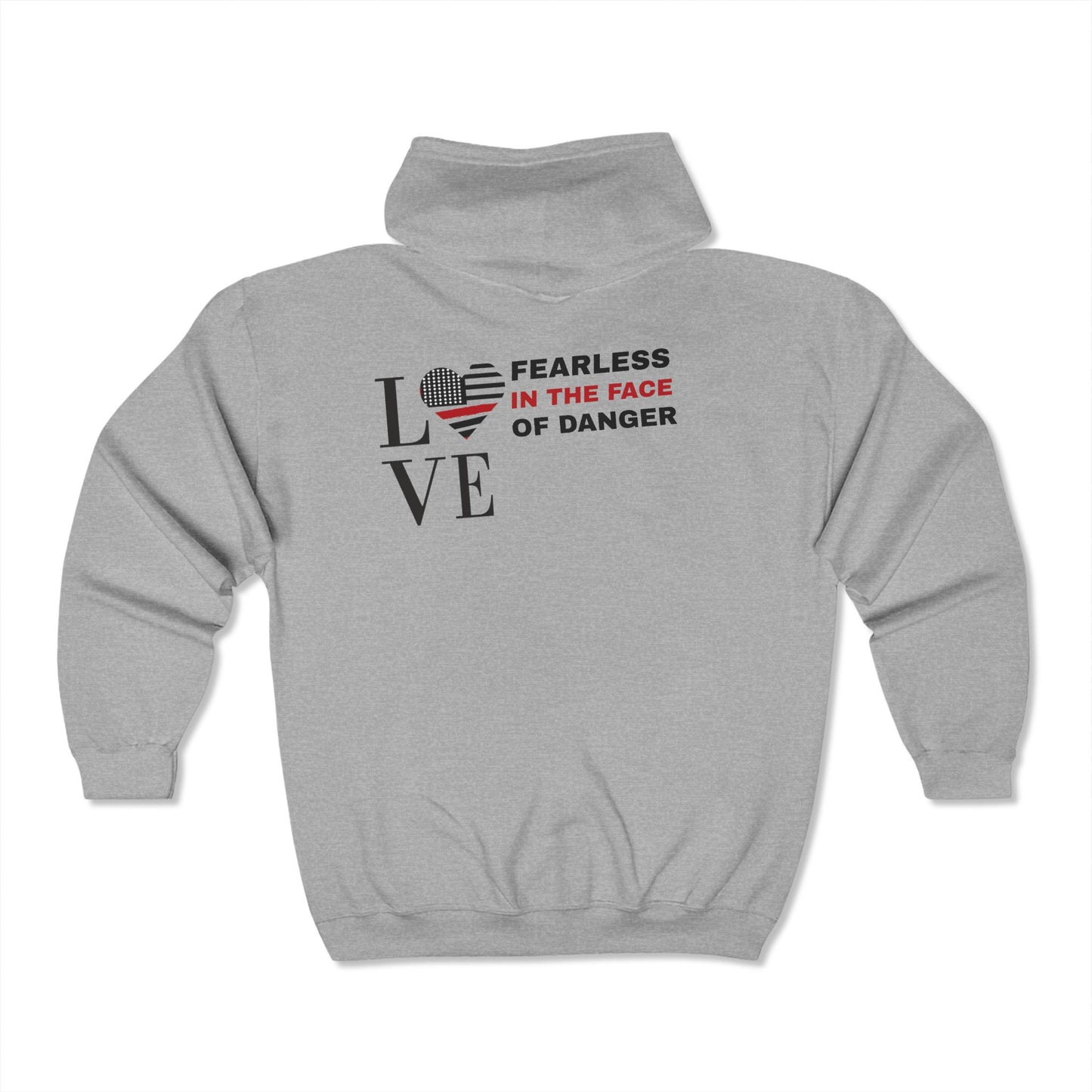 Firefighter Unisex Full Zip Hooded Sweatshirt – Fearless in the face of danger