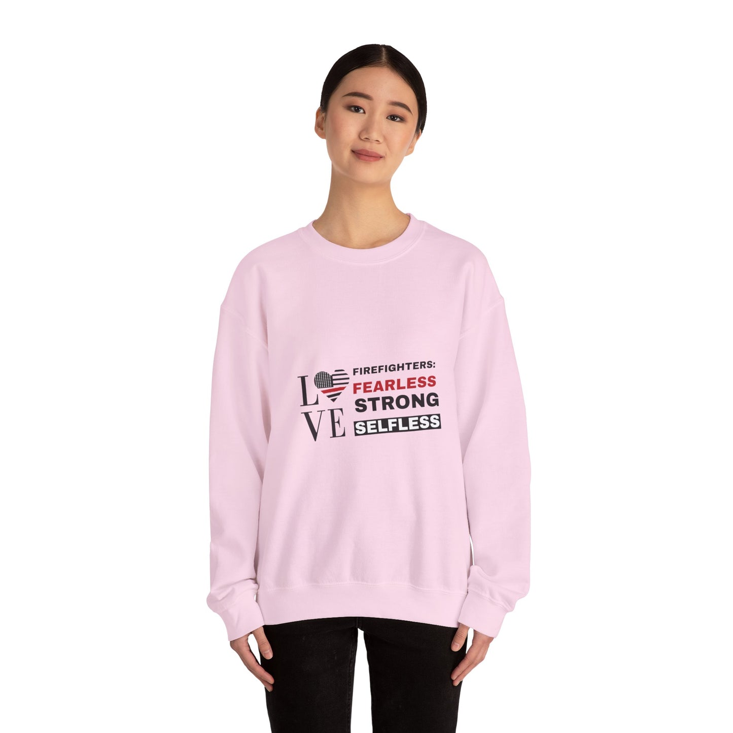Firefighter Unisex Heavy Blend Crewneck Sweatshirt – Firefighters: fearless, strong, selfless
