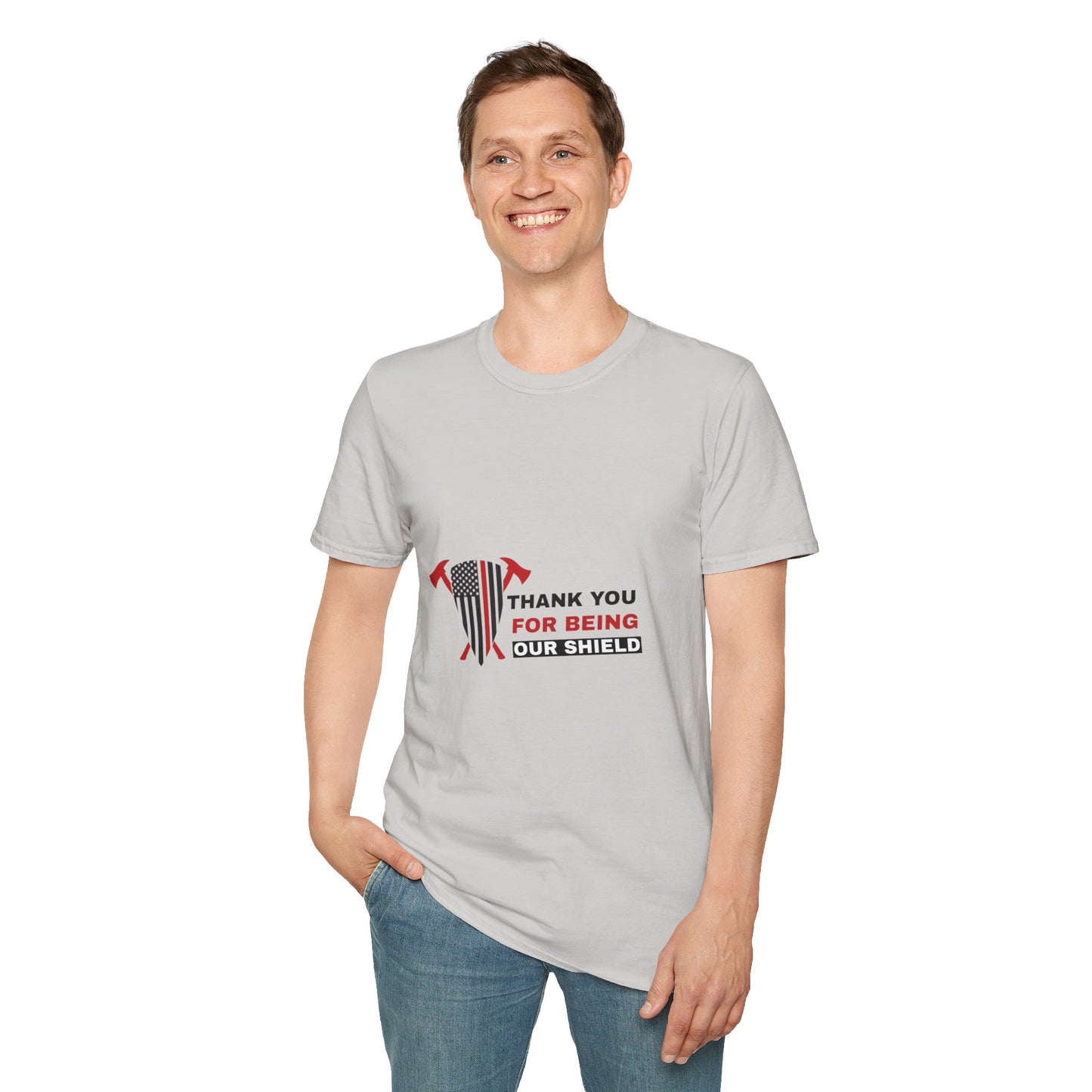 Firefighter Softstyle T-Shirt – Thank you for being our shield