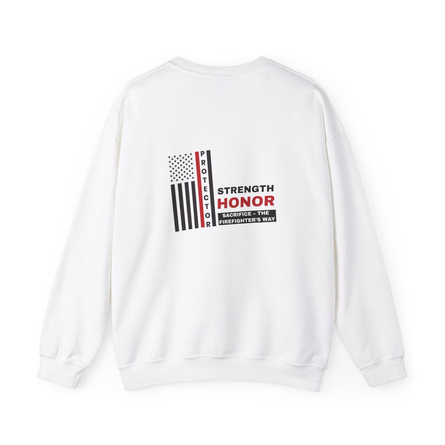 Firefighter Unisex Heavy Blend Crewneck Sweatshirt – Strength, honor, sacrifice – the firefighter’s way