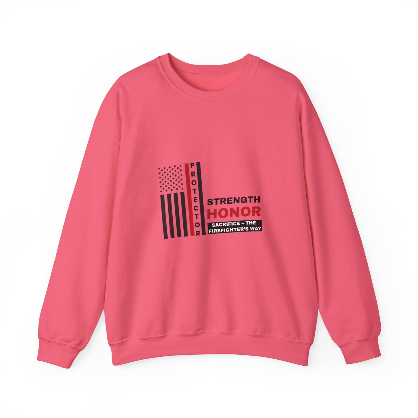 Firefighter Unisex Heavy Blend Crewneck Sweatshirt – Strength, honor, sacrifice – the firefighter’s way