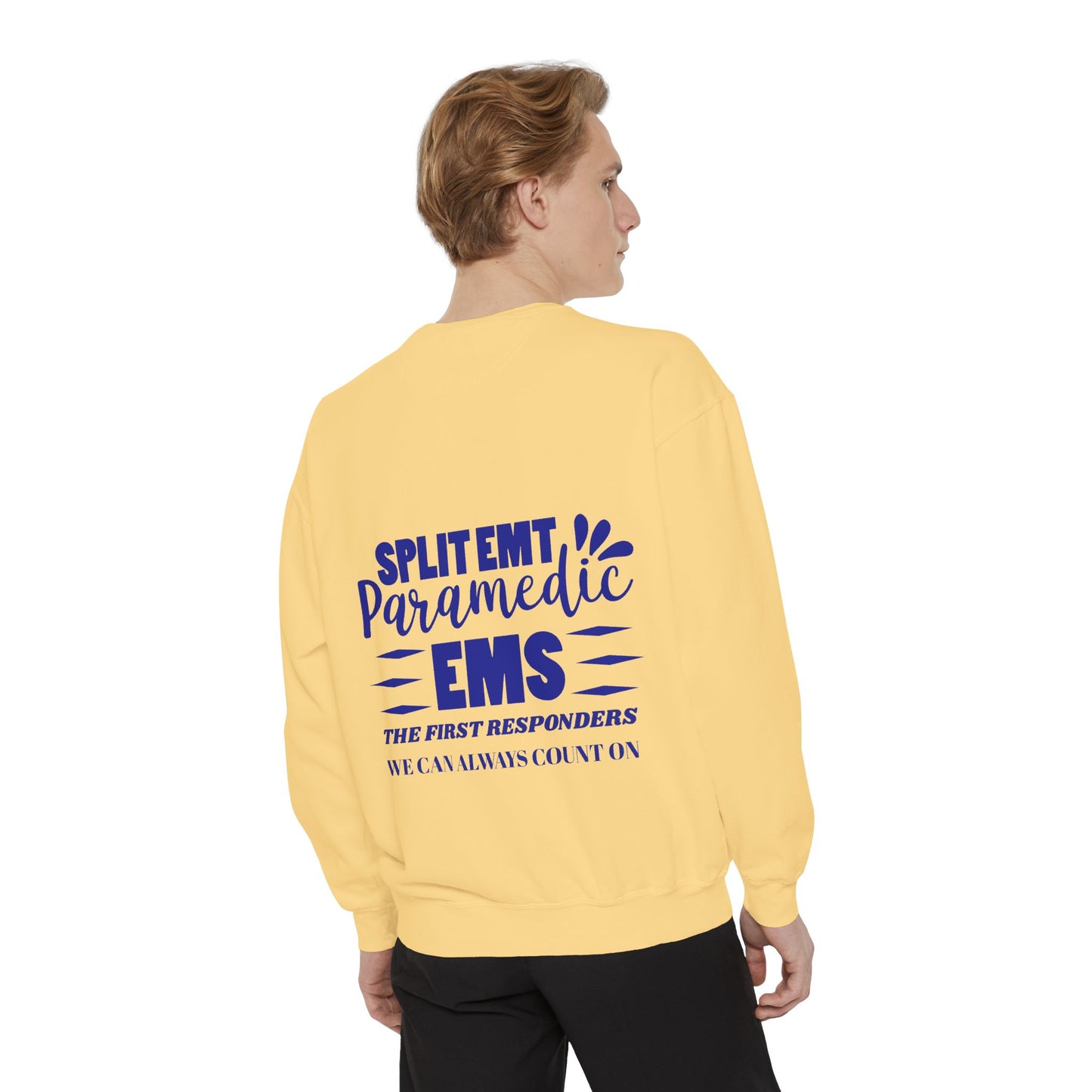 EMS Unisex Garment-Dyed Sweatshirt –EMS: the first responders we can always count on