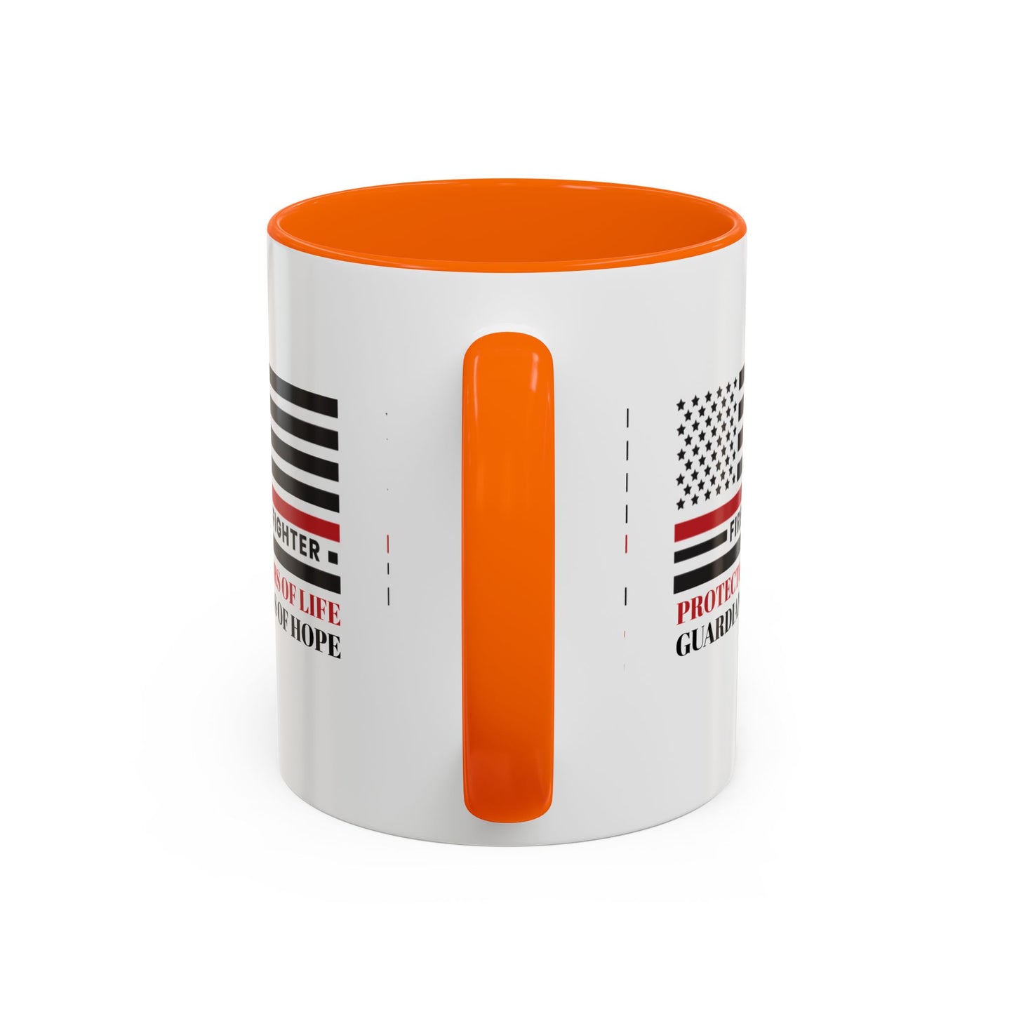 Firefighter Accent Coffee Mug – Firefighters: Protectors of life, guardians of hope
