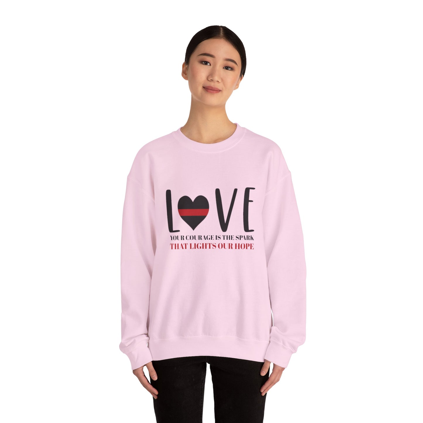 Firefighter Unisex Heavy Blend Crewneck Sweatshirt – Your courage is the spark that lights our hope