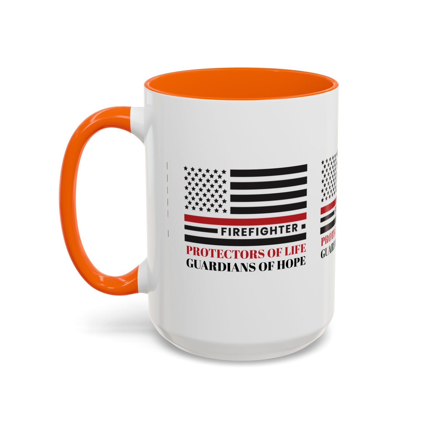 Firefighter Accent Coffee Mug – Firefighters: Protectors of life, guardians of hope