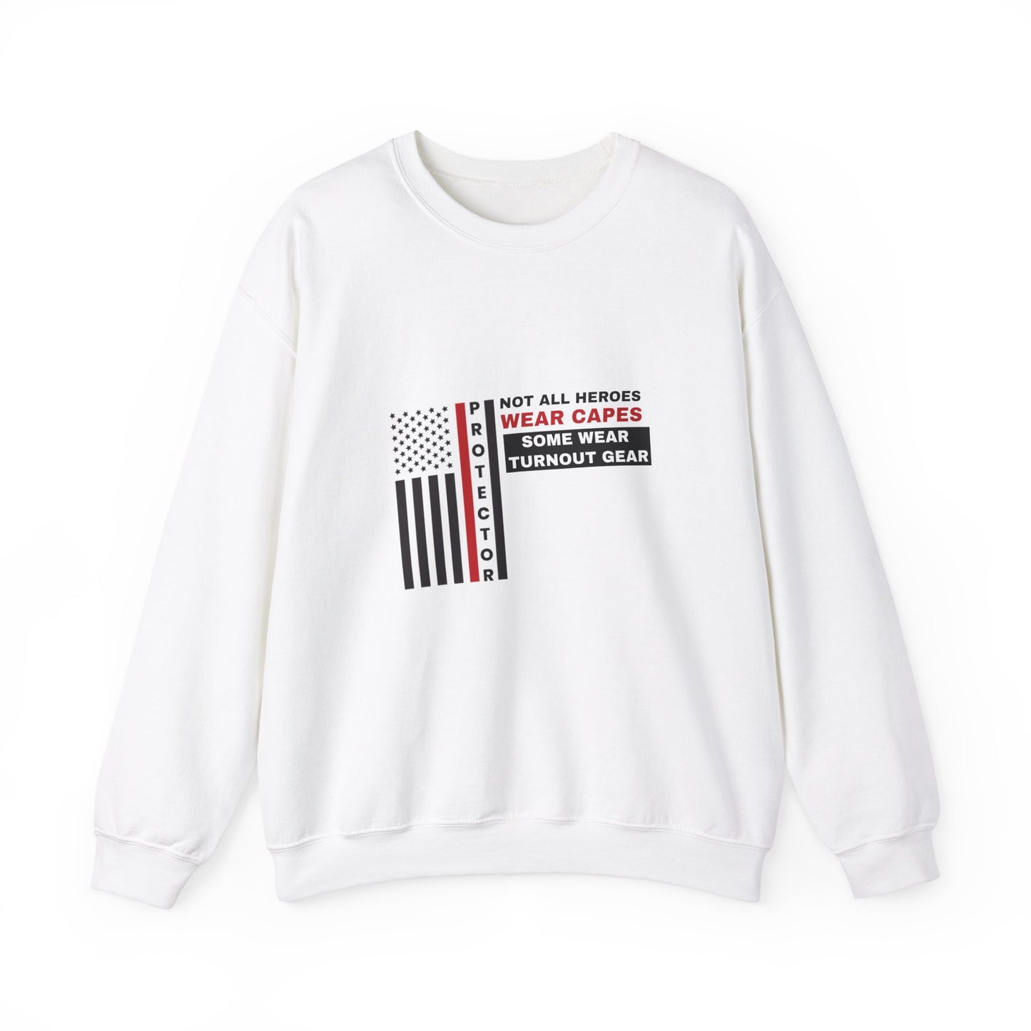 Firefighter Unisex Heavy Blend Crewneck Sweatshirt – Not all heroes wear capes—some wear turnout gear