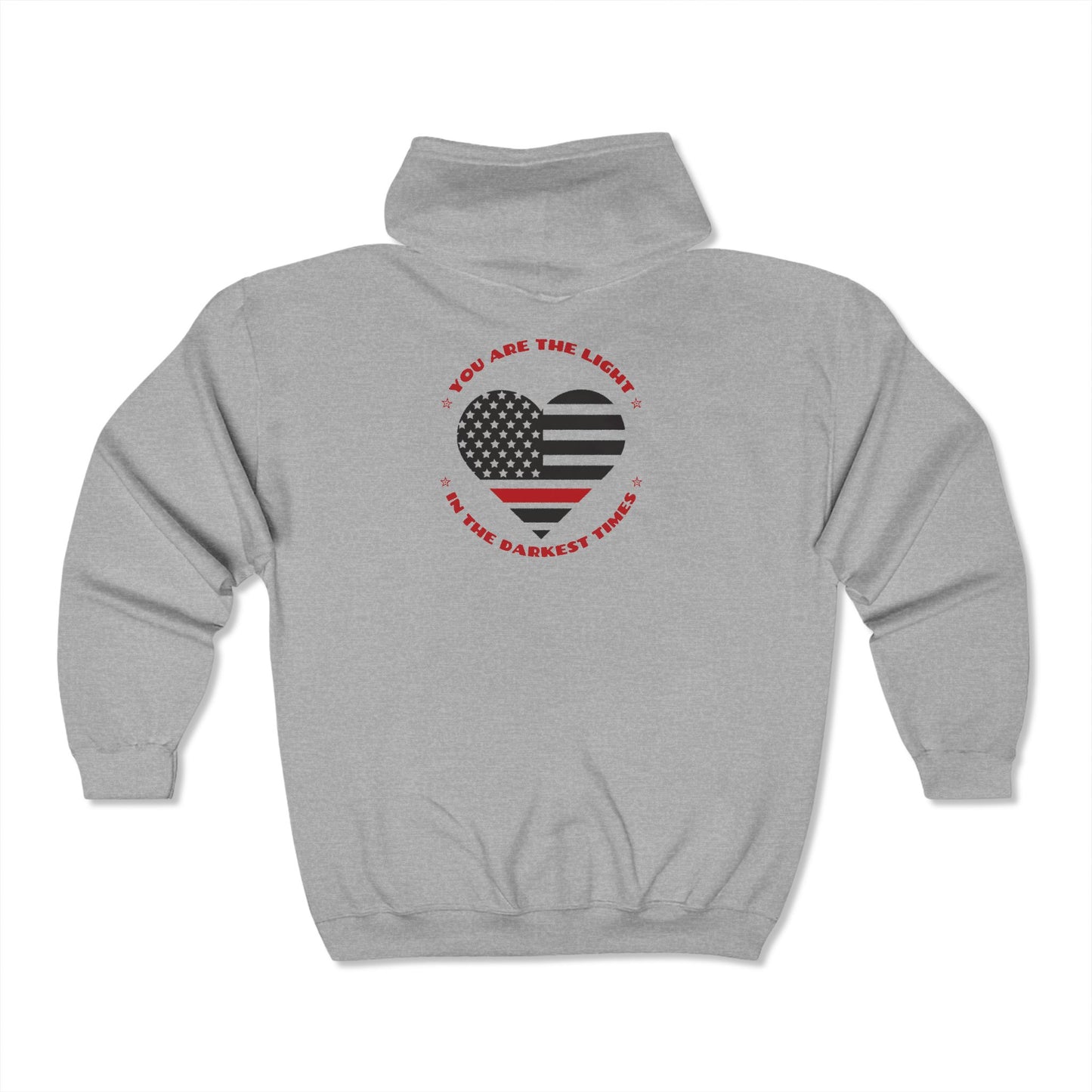 Firefighter Unisex Full Zip Hooded Sweatshirt – You are the light in the darkest times