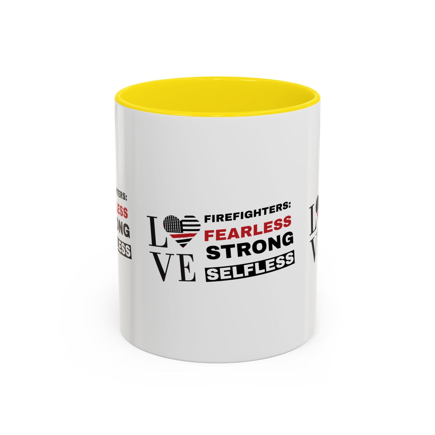 Firefighter Accent Coffee Mug – Firefighters: fearless, strong, selfless