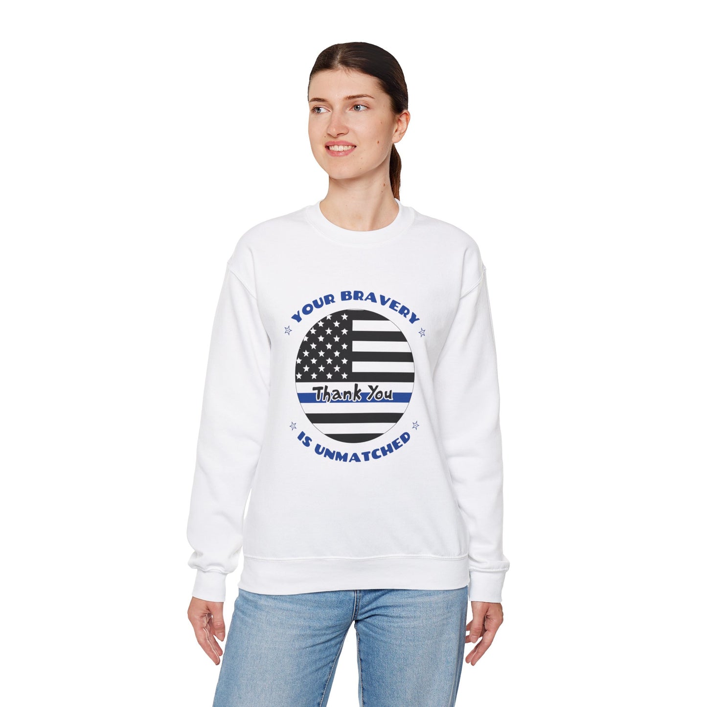 Police Unisex Heavy Blend Crewneck Sweatshirt – Your bravery is unmatched