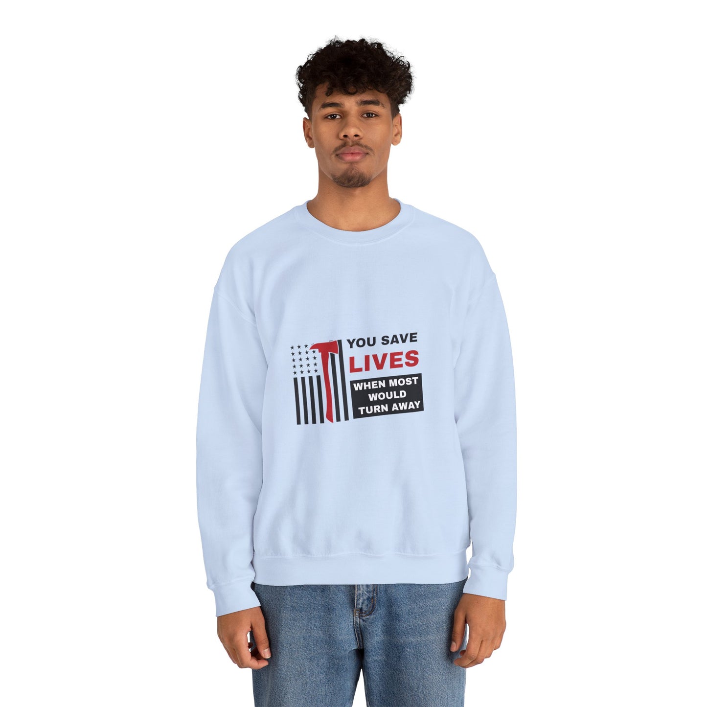 Firefighter Unisex Heavy Blend Crewneck Sweatshirt – You save lives when most would turn away