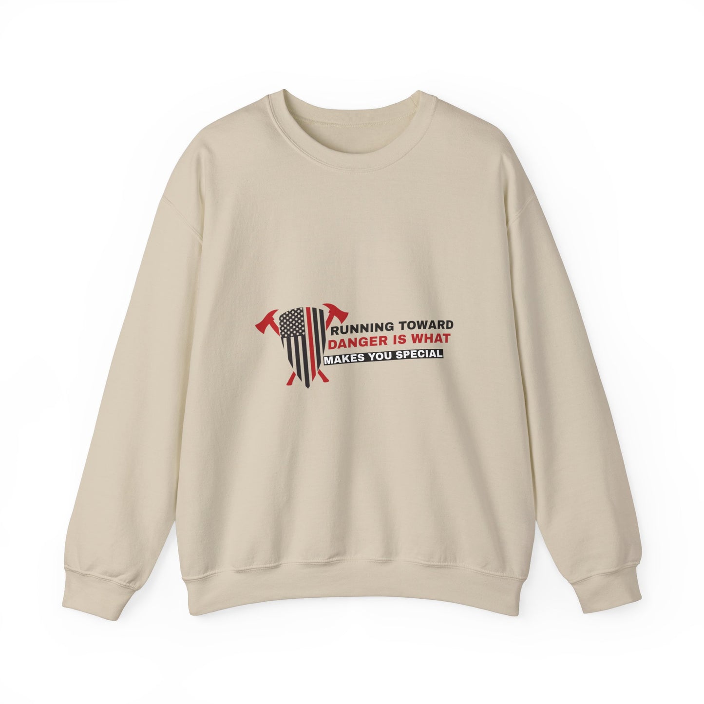 Firefighter Unisex Heavy Blend Crewneck Sweatshirt – Running toward danger is what makes you special