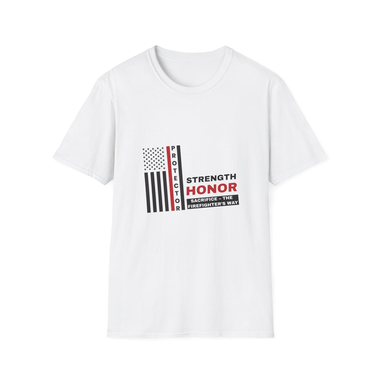 Firefighter Softstyle T-Shirt – Strength, honor, sacrifice – the firefighter’s way