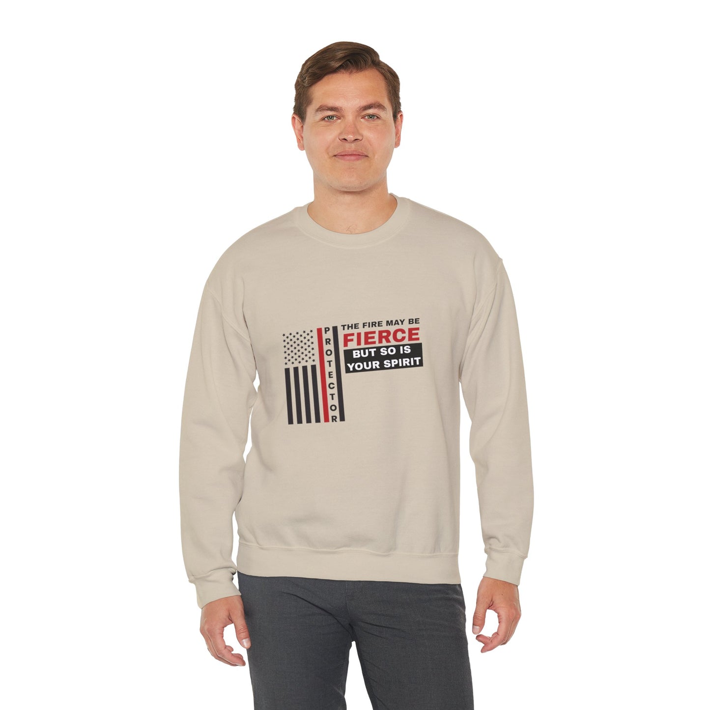 Firefighter Unisex Heavy Blend Crewneck Sweatshirt – Not all heroes wear capes—some wear turnout gear