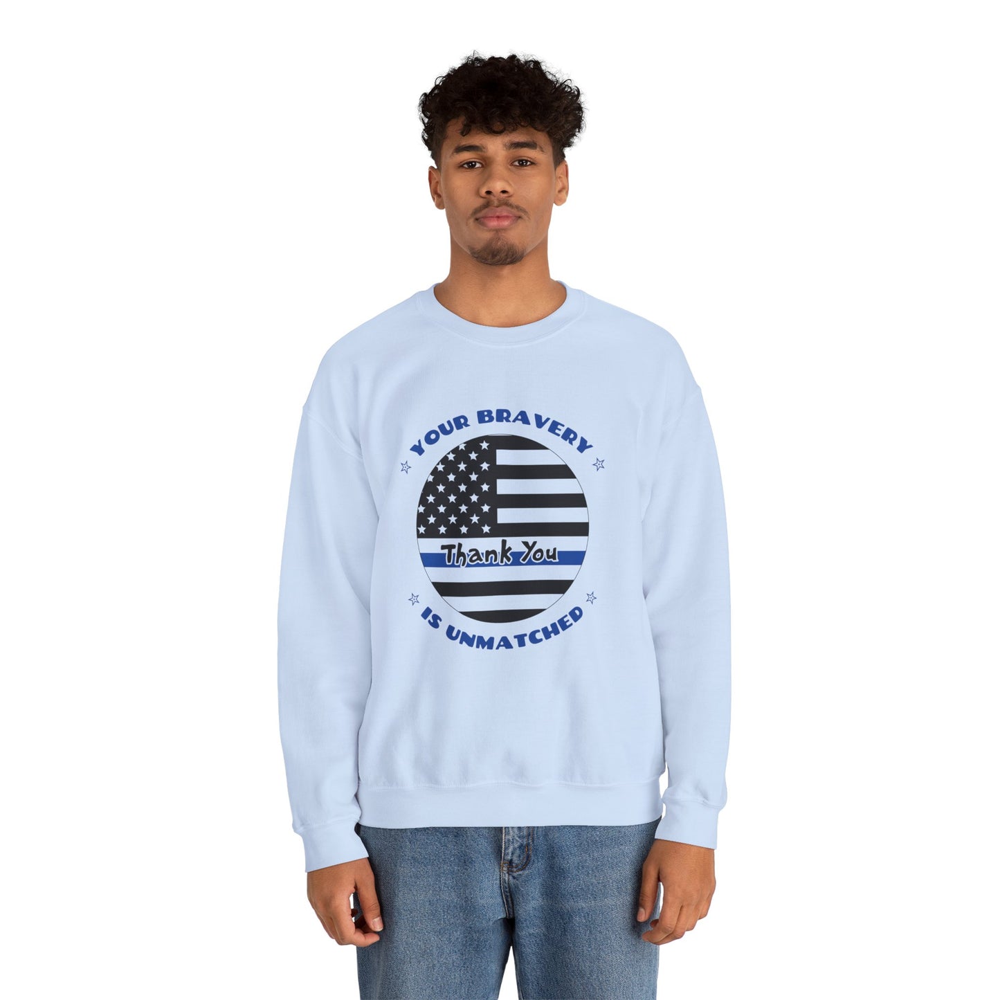 Police Unisex Heavy Blend Crewneck Sweatshirt – Your bravery is unmatched