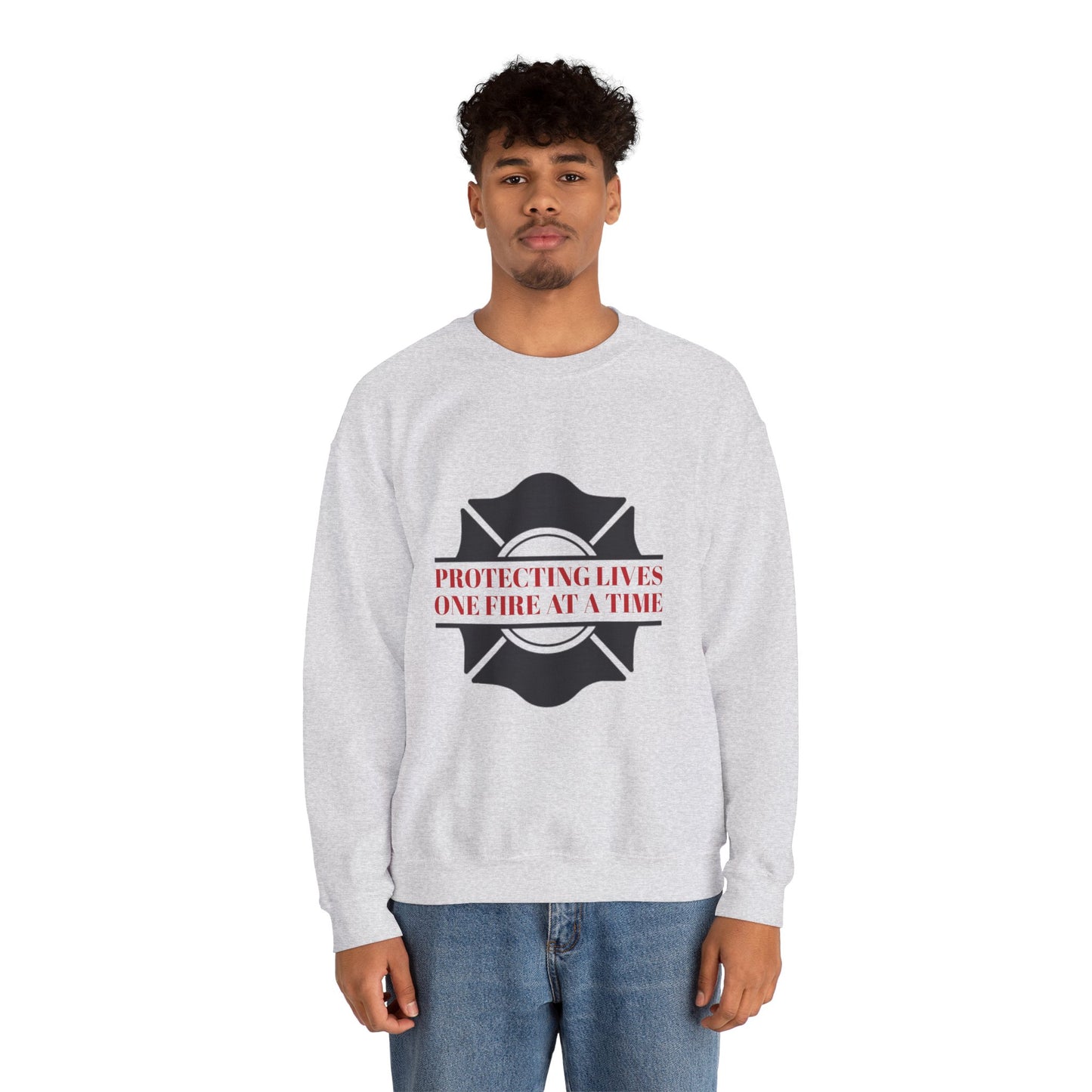 Firefighter Unisex Heavy Blend Crewneck Sweatshirt – Protecting lives, one fire at a time