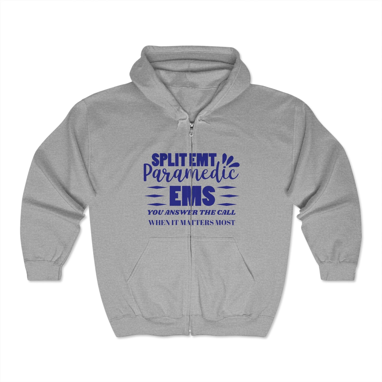 EMS Unisex Full Zip Hooded Sweatshirt – You answer the call when it matters most