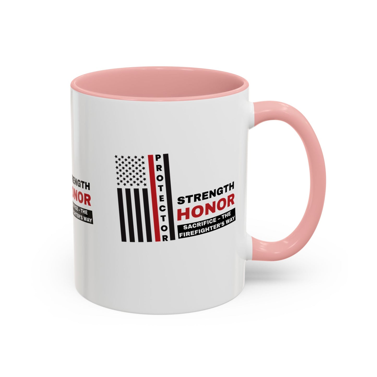 Firefighter Accent Coffee Mug – Strength, honor, sacrifice – the firefighter’s way