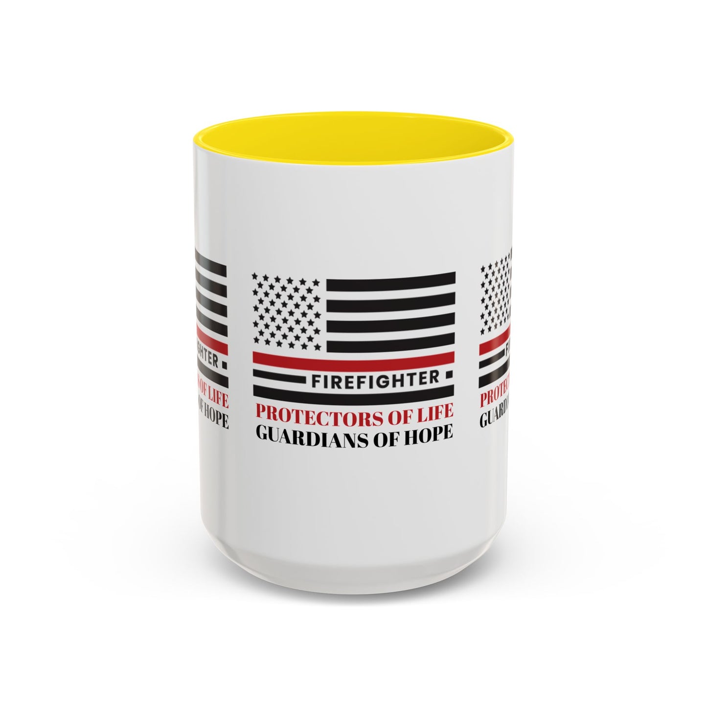 Firefighter Accent Coffee Mug – Firefighters: Protectors of life, guardians of hope