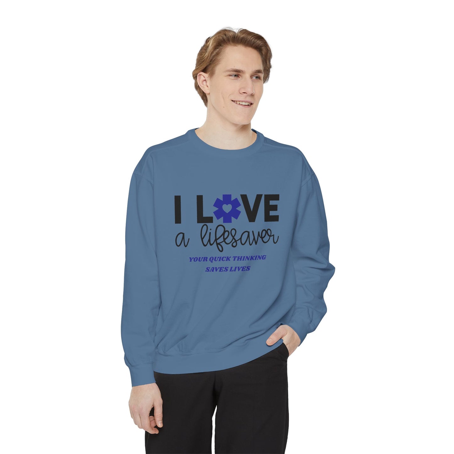 EMS Unisex Garment-Dyed Sweatshirt –Your quick thinking saves lives