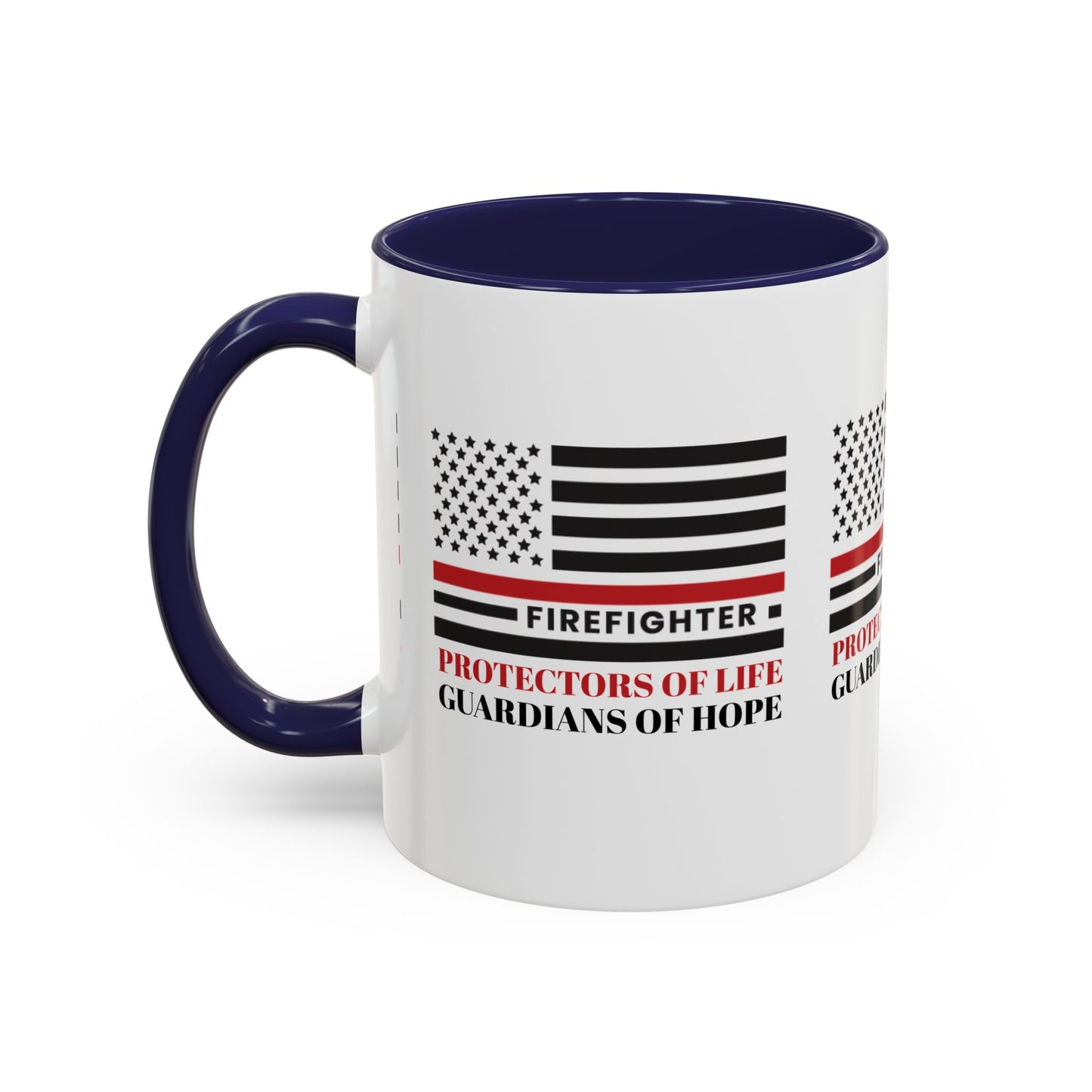 Firefighter Accent Coffee Mug – Firefighters: Protectors of life, guardians of hope