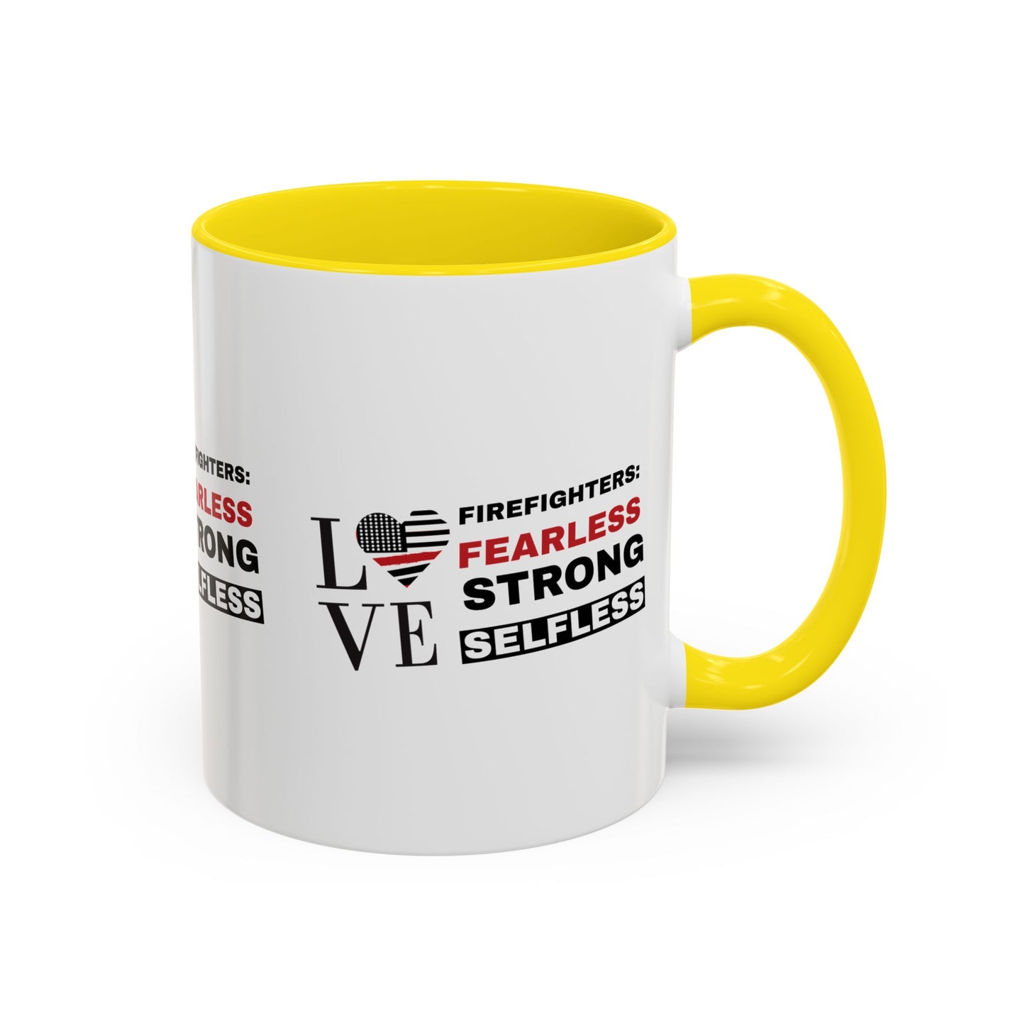 Firefighter Accent Coffee Mug – Firefighters: fearless, strong, selfless