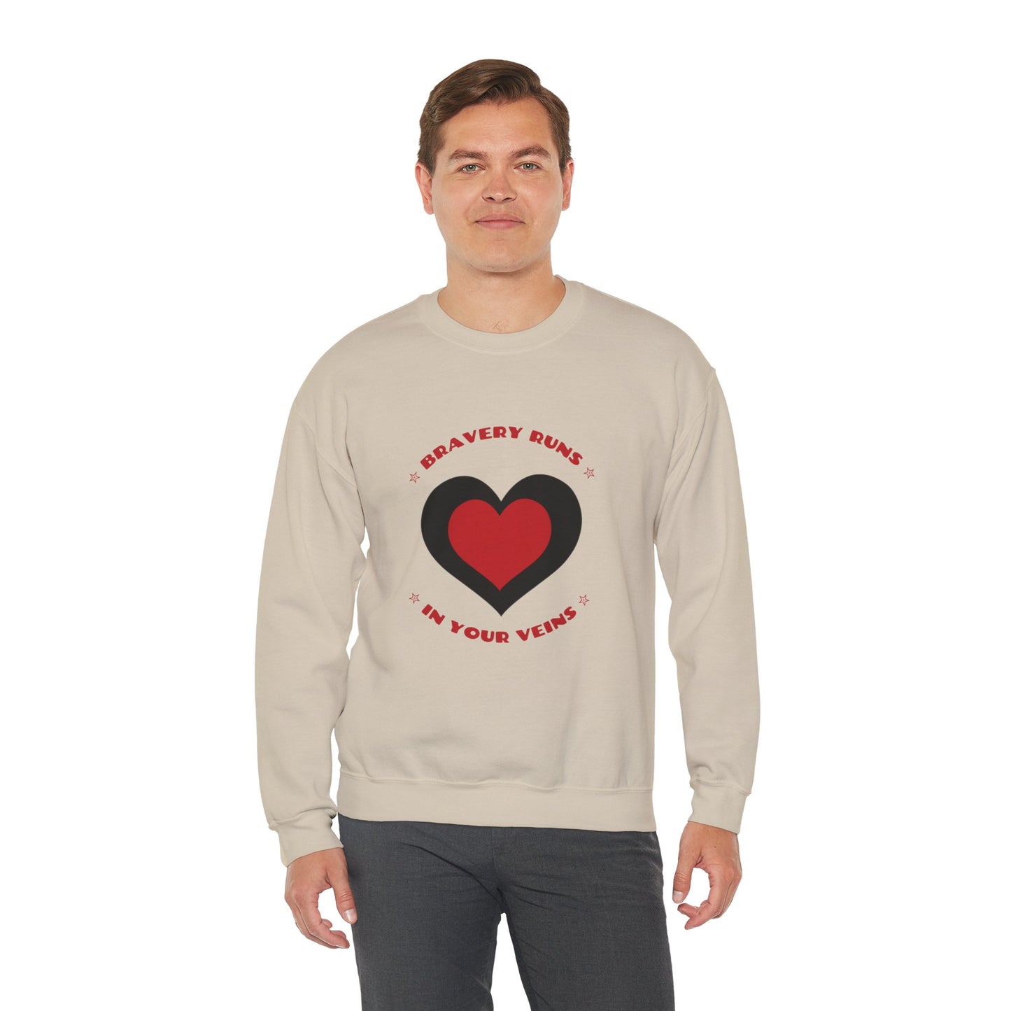 Firefighter Unisex Heavy Blend Crewneck Sweatshirt – Bravery runs in your veins