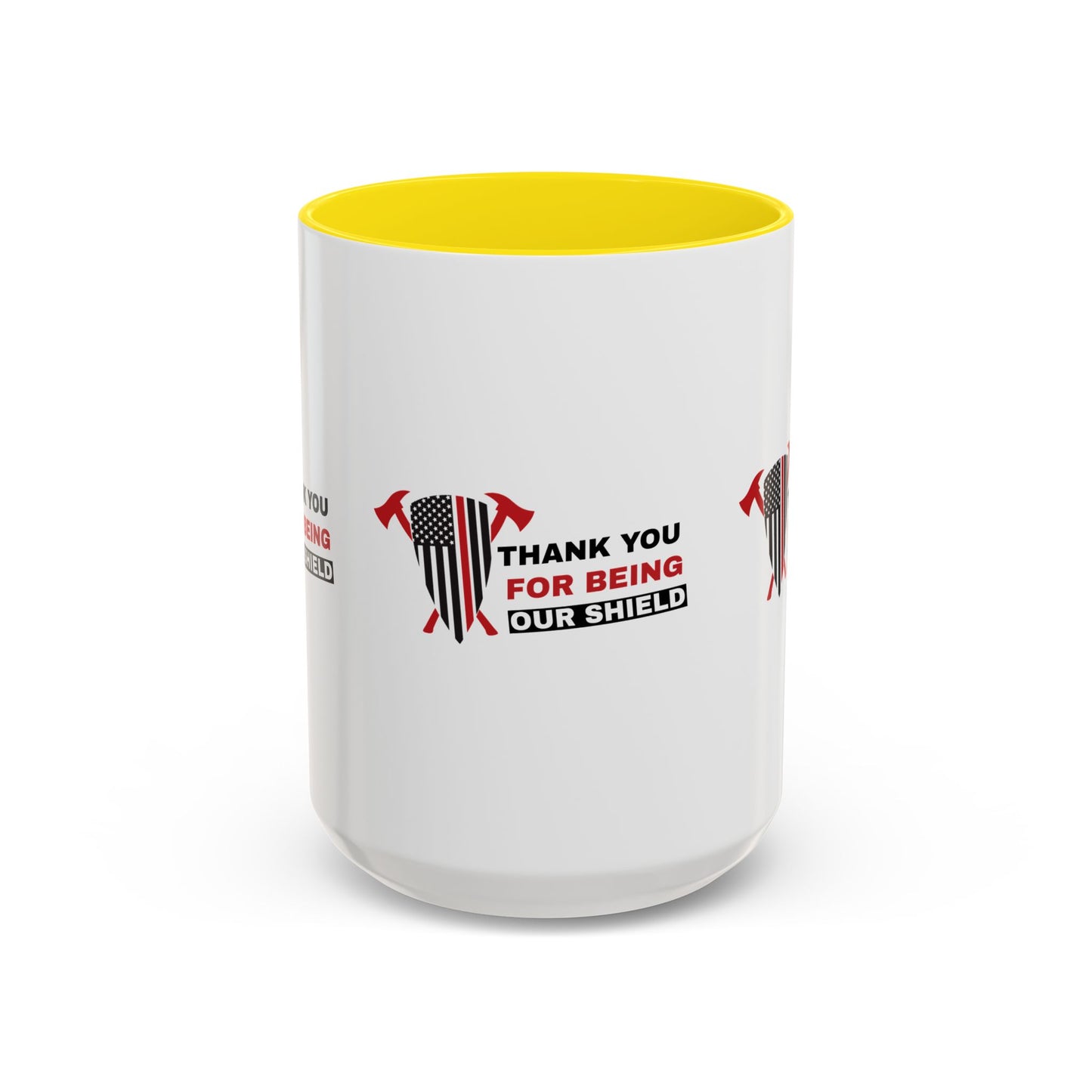 Firefighter Accent Coffee Mug – Thank you for being our shield