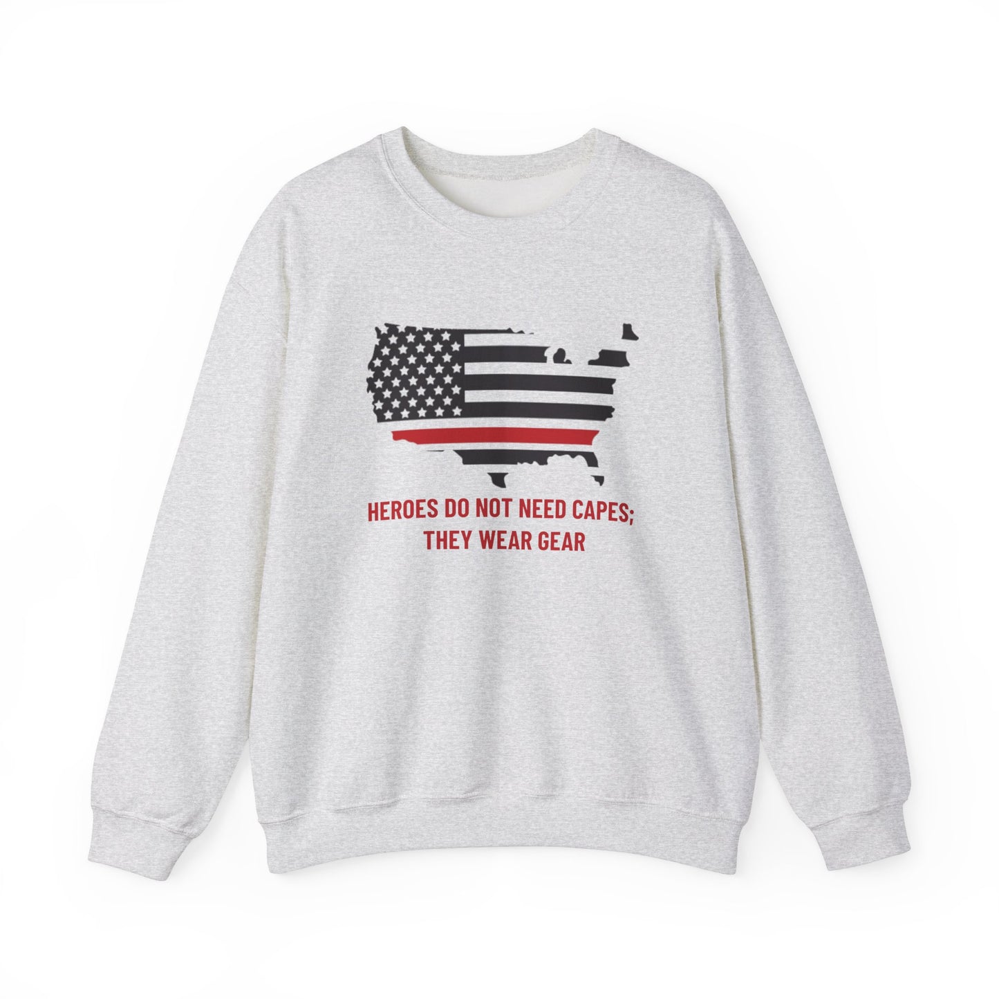 Firefighter Unisex Heavy Blend Crewneck Sweatshirt – Heroes do not need capes; they wear gear