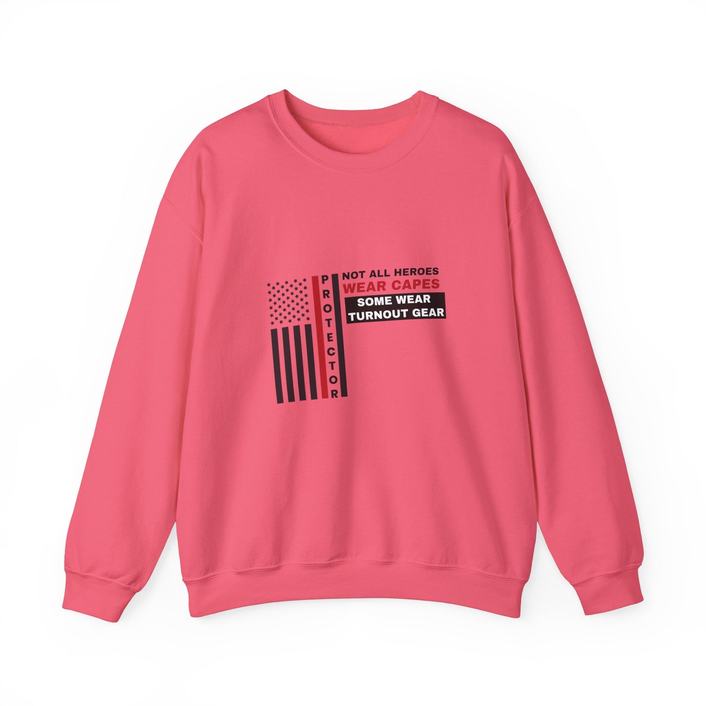 Firefighter Unisex Heavy Blend Crewneck Sweatshirt – Not all heroes wear capes—some wear turnout gear