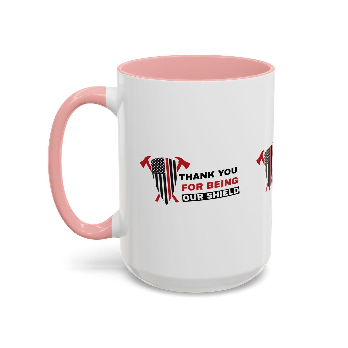Firefighter Accent Coffee Mug – Thank you for being our shield