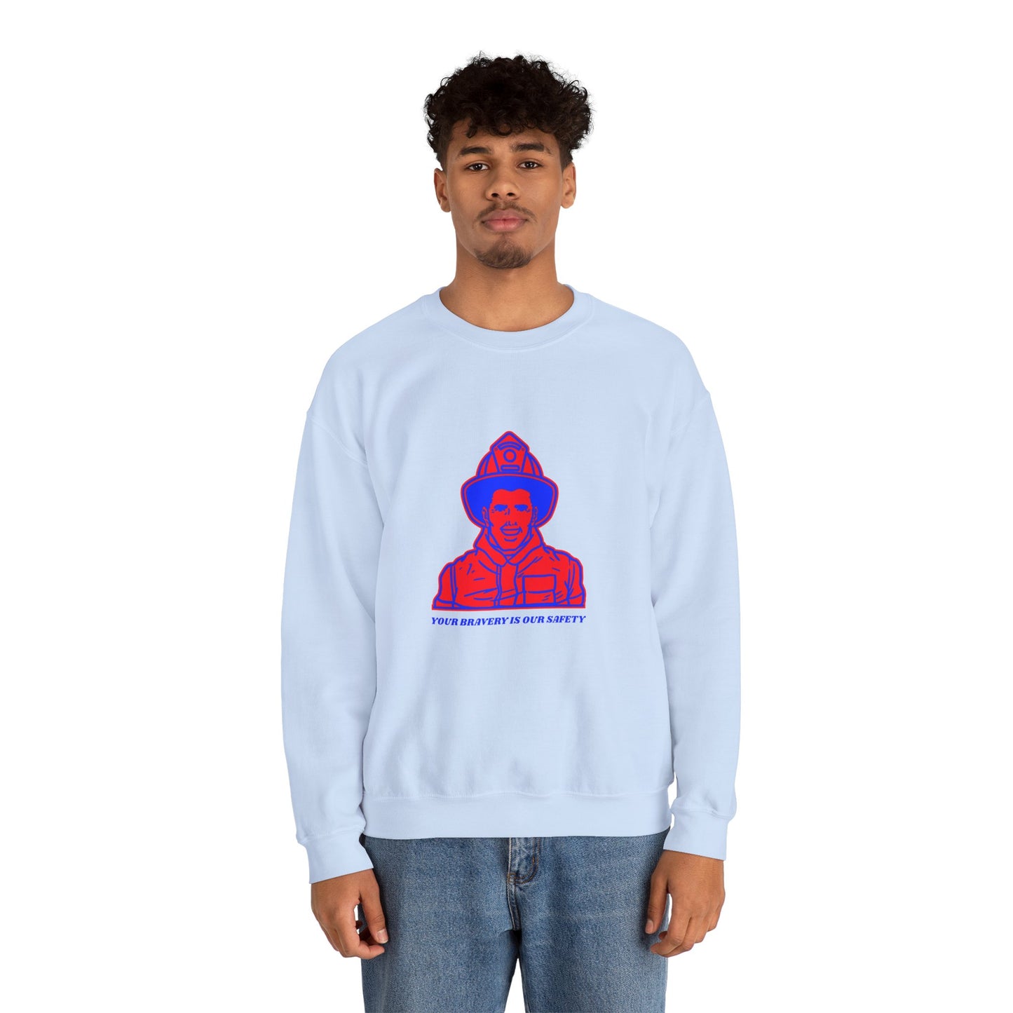 Firefighter Unisex Heavy Blend Crewneck Sweatshirt – Your bravery is our safety