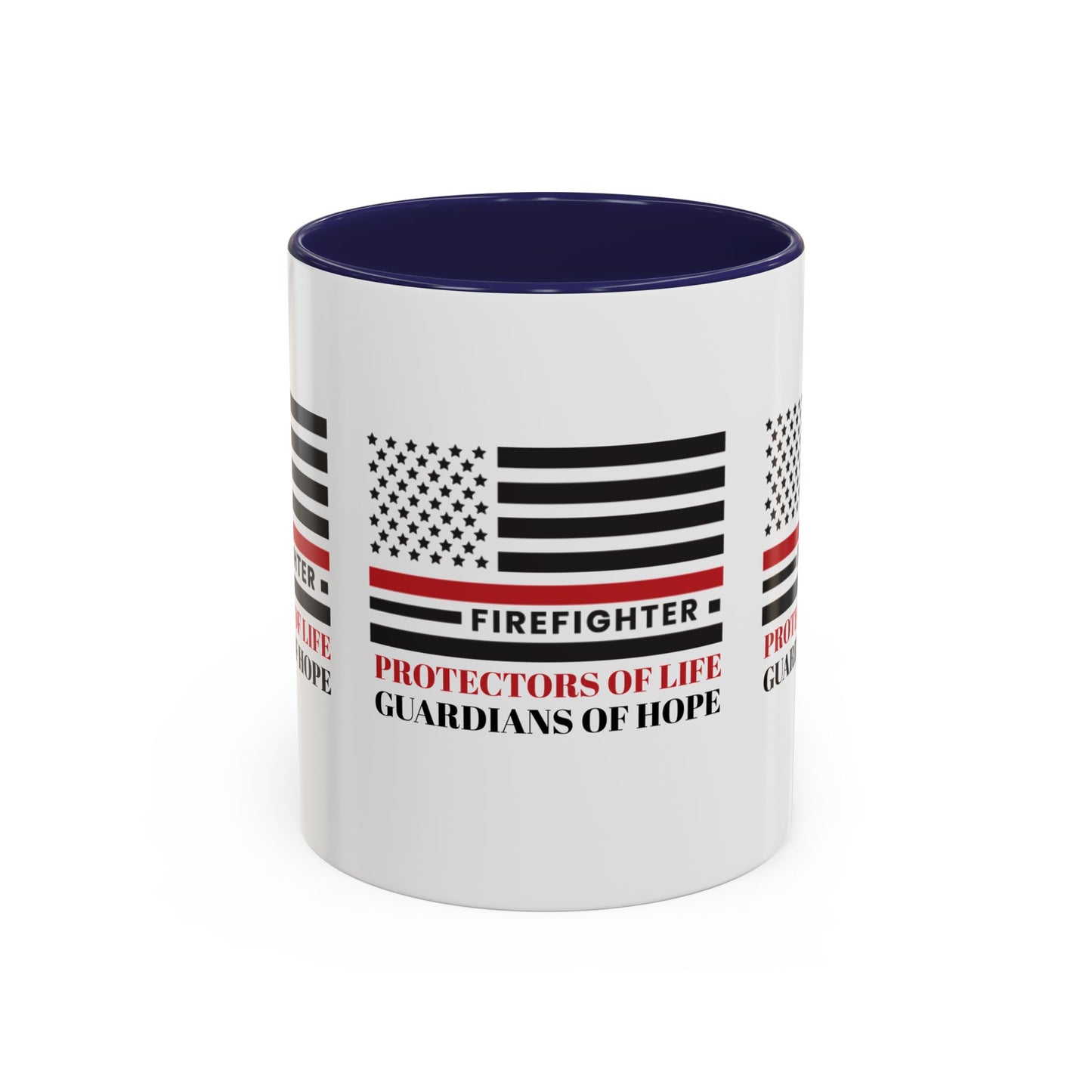 Firefighter Accent Coffee Mug – Firefighters: Protectors of life, guardians of hope