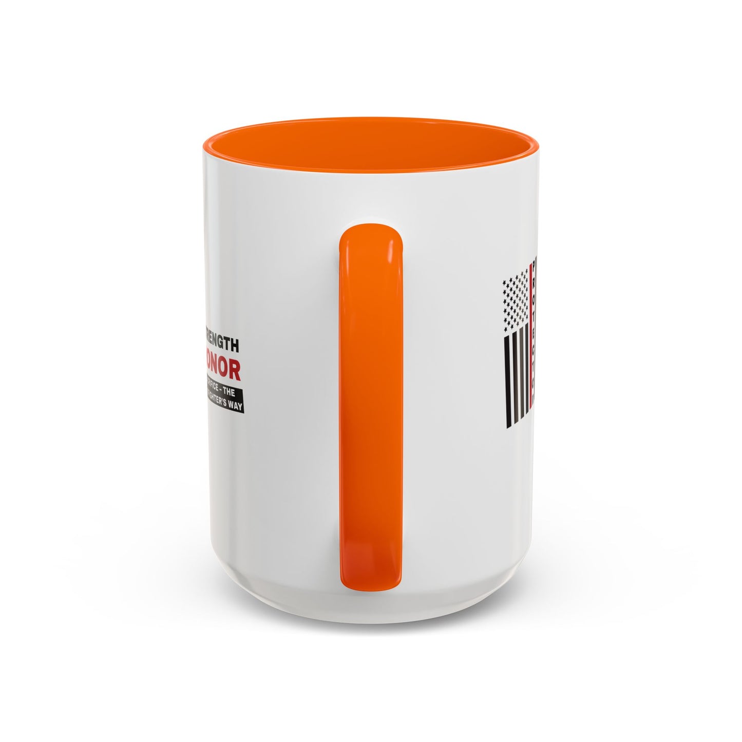 Firefighter Accent Coffee Mug – Strength, honor, sacrifice – the firefighter’s way