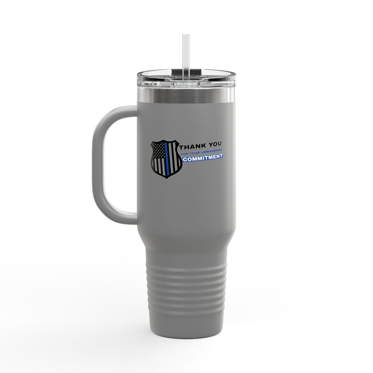 Police Insulated Travel Mug, 40oz – Thank you for your unwavering commitment
